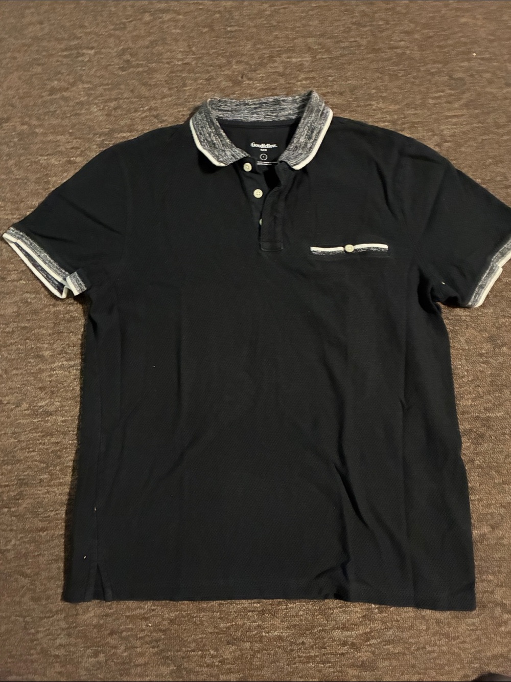 Goodfellow & Co Black Polo with Heather Gray Trim